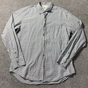 Maurizio Baldassari Shirt Mens‎ XL Blue Plaid Button Down Italy